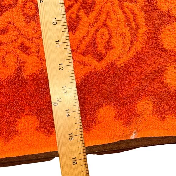 Vintage orange fringe 60s/70s Fieldcrest Hand Towel 16" x 24" - Picture 7 of 7